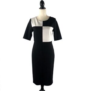 (NWT) PREMISE (4) Black and white colorblock dress